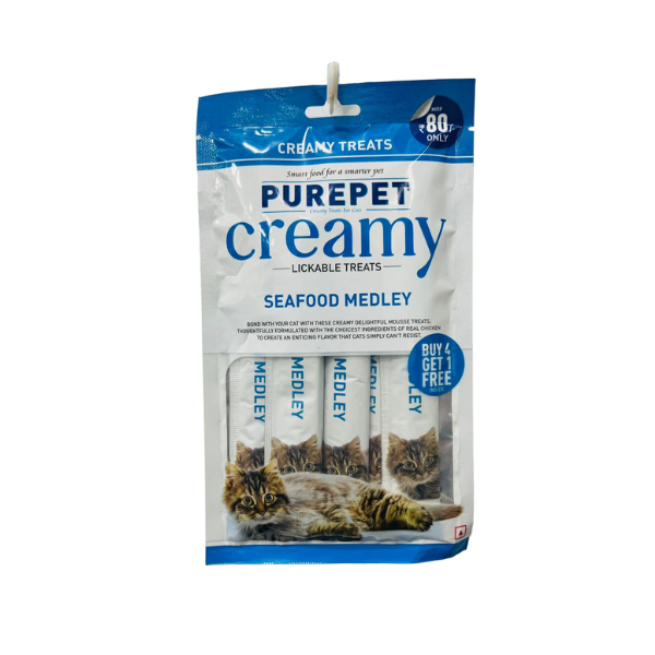 Purepet Creamy Seafood Medley Lickable Cat Treat