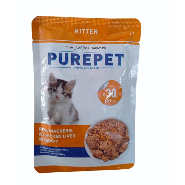Purepet Kitten Food Mackerel Chicken Liver Gravy