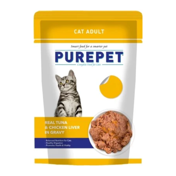 Purepet Real Tuna and Chicken Liver in Gravy Adult Cat
